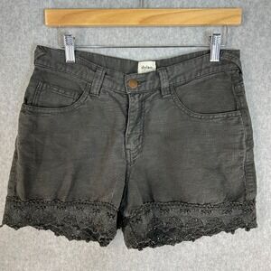 Dylan Los Angeles Shorts Charcoal Gray Crochet Trim Boho Summer Womens Size 2